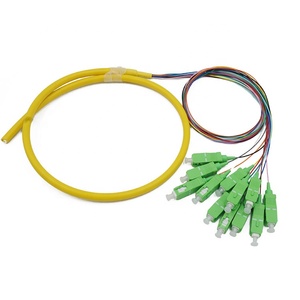 Nhà Máy Giá 12 lõi màu bó quạt ra sợi quang Pigtail SC/APC duy nhất chế độ <span class=keywords><strong>1</strong></span> Meter - Product Image 1