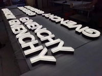 Enseigne LED personnalisée de qualité supérieure BH, lettres 3D découpées au laser, métal, acier inoxydable, lettres lumineuses 3D, panneau d'enseigne