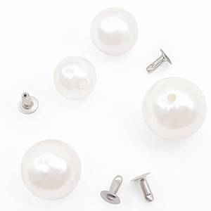 Remaches Decorativos Personalizados para Ropa, Remaches de Perlas de Alto Brillo Lavables, Cuentas Pintadas DIY de 6mm-25mm, Remaches de Perlas con Orificio Grande - Product Image 1