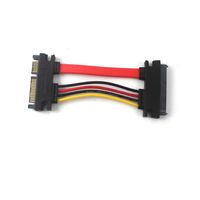 Câble de données personnalisé pour faisceau de câbles SATA Serial ATA 7+15 broches, répartiteur SATA avec gaine en PVC et blindage tressé pour ordinateurs