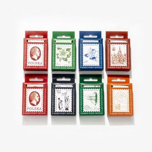 100 fogli confezionati adesivi piccolo <span class=keywords><strong>postino</strong></span> d serie Post Office Retro Stamp Notebook Mini adesivi per etichette di carta 8 modelli - Product Image 5