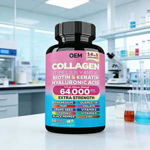 OEM Private Label Adult Beauty Products <b>Collagen</b> Peptides Powder Multi-Vitamins Marine Keratin Biotin Hyaluronic Acid Vegan - Product Image 4