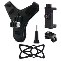 Kits 5-en-1 : Support de mentonnière rotatif pour casque de moto et sangle de téléphone portable pour GoPro Hero 13 12 DJI Osmo Action Insta360 X5 X4