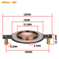 Tweeter ultrasonique blanc de 2 pouces, bobine vocale, diaphragme en titane, 4-8 ohms, 12V/24V, unité de haut-parleur passif, compatible universel pour voiture