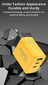 EU/US/UKプラグ 40W急速充電 <span class=keywords><strong>3</strong></span>ポート 携帯電話クイックチャージャー QC3.0 USB Type C充電器 Usb-c PD壁掛け電源アダプター 40W - Product Image 3