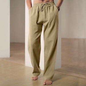 2024 europeo e americano primavera/estate <span class=keywords><strong>pantaloni</strong></span> larghi da <span class=keywords><strong>uomo</strong></span> a gamba larga sottile e traspirante cotone larghi <span class=keywords><strong>pantaloni</strong></span> sportivi Casual - Product Image 4