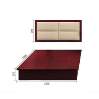 Lit d'hôtel moderne et minimaliste en cuir véritable pour la location d'appartements et d'hébergements touristiques – Tailles simple et double – Usage commercial