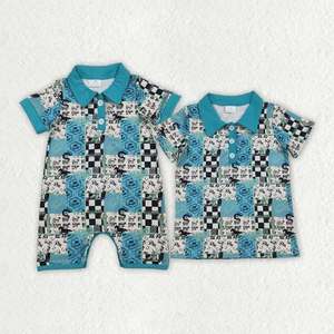 Camisas Polo a Cuadros Estilo Azteca con Botones para Bebés Niños, Conjunto con Pantalones a Juego - Product Image 4