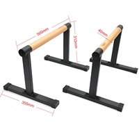 VIGFIT Barre Push Up en Bois Parallettes Bars Dip Stand Station Avec Bois Massif Avec Support Métallique Robuste