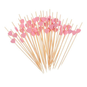 Cure-dents à cocktail pour boisson et fête décorative Cure-dents en bambou Love Shape Pick Brochette - Product Image 6