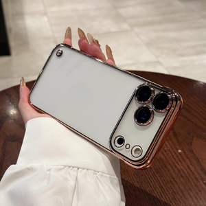 Étui transparent sans cadre en PC pour 17 Pro Max - Protection d'objectif en verre trempé électro-plaqué anti-jaunissement, ajustement fin, antichoc - Product Image 2