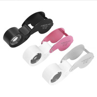 Diamond Eye Magnifying Glass Tool for Jewelry Antiques Coins Stamps 40X-25mm LED Illuminated Jewelers Loupe Magnifier With Light