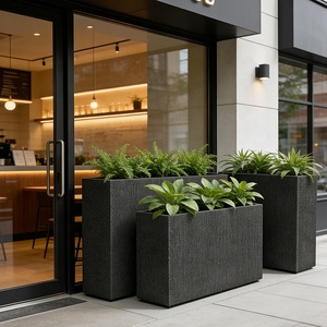 Fioriera Nordica Classica Semplice Quadrata Ecologica con Foro di Drenaggio, Vasi per Fiori in Fibra di Vetro per Esterni e Interni - Product Image 1