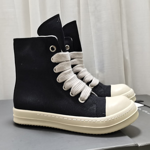 Baskets montantes de luxe en toile respirante, style décontracté, avec fermeture éclair, pour couple, chaussures de marche européennes et américaines - Product Image 4