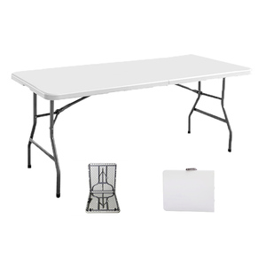 Mesas Plegables Rectangulares Blancas Modernas de Plástico <span class=keywords><strong>para</strong></span> Hoteles, <span class=keywords><strong>Banquetes</strong></span>, Eventos al Aire Libre, Moldeo por Soplado, Precio Económico de Fábrica, <span class=keywords><strong>Fiestas</strong></span> - Product Image 1