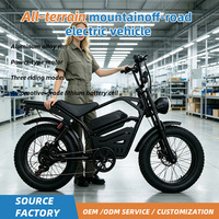 Vélo de montagne électrique AFTFA 20 pouces style Harley, alimenté au lithium, avec freins à disque hydrauliques et écran couleur, pour la neige et le tout-terrain (vente en gros)