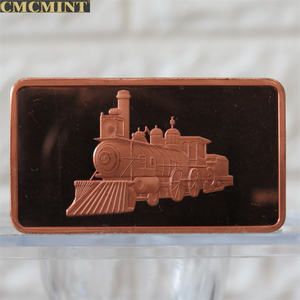 Hochwertige Souvenir-Kupfermünze 1 Oz Steam Engine Bar Gedenkmünzen. 999 Fine Copper Bar mit Cmc Mint Back - Product Image 2