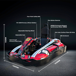 Karting électrique Kupao 4000W pour adultes, vitesse maximale 70 km/h, <span class=keywords><strong>drift</strong></span> haute performance, protection double impact, kart de divertissement - Product Image 3