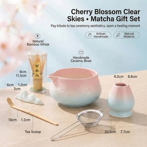 Ensemble de matcha premium, fouet et cuillère en bambou écologiques, bols à thé en céramique dégradés, support |   Ensembles personnalisables multiples pour cadeaux - Product Image 2