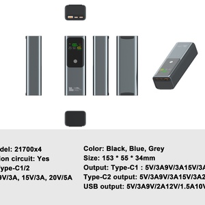 Custom Logo 100W Portable Charger USB Type <b>C</b> Power Bank 20000mAh Fast <b>Charging</b> Portable Power Station for Laptop - Product Image 2