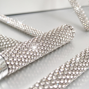 Juego de Brochas de Maquillaje de Lujo de 12 Piezas con Mango de Diamantes de Imitación Plateados, Logotipo Personalizable, para Uso Diario - Product Image 5