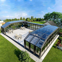 Solárium Portátil de Aluminio y Vidrio, Fácil de Montar, Diseño Modular para Terrenos con Césped