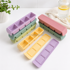 Conteneurs de stockage alimentaire personnalisés en gros, sans BPA, sûrs pour les aliments, <span class=keywords><strong>bac</strong></span> <span class=keywords><strong>à</strong></span> glaçons en silicone souple de qualité alimentaire avec couvercle en silicone - Product Image 1