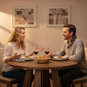 Table Ronde en Bois pour la Maison, l'Hôtel, le <span class=keywords><strong>Restaurant</strong></span>, Table <span class=keywords><strong>de</strong></span> <span class=keywords><strong>Cuisine</strong></span> Commerciale Rétro avec Base Robuste pour 4-6 Personnes, Table à Dîner Circulaire - Product Image 2