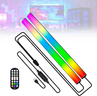 Lot de 2 lumières d'ambiance de jeu RGBIC intelligentes sous le moniteur barre lumineuse pour écran d'ordinateur TV rétro-éclairage d'ambiance pour la décoration de bureau