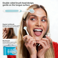 20 gratte-langue jetables en plastique |   Perles éclatantes pour une haleine fraîche instantanée, brosse double face, sans rinçage à l'eau