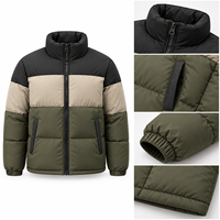 Veste matelassée pour homme, coupe décontractée, col montant, fermeture éclair, imperméable, coupe-vent, réversible, logo personnalisé, haute qualité, couleur contrastée, hiver