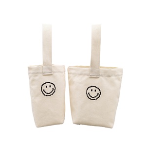 Mosaïque sourire visage Eco toile sac bricolage japonais <span class=keywords><strong>et</strong></span> coréen sac à main sortir Portable <span class=keywords><strong>et</strong></span> Simple café Portable toile sac - Product Image 1