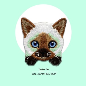 Tessuto ricamato gatto in poliestere ad alta densità toppe di piccole dimensioni per indumenti - Product Image 3