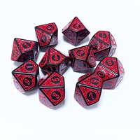 Dés à 10 faces en acrylique, forme polyédrique D10, couleur rétro, chiffres de 0 à 9, dés à numéros dégagés, dés à 10 faces pour RPG