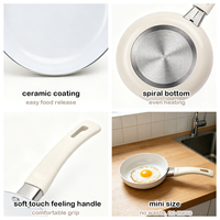 Poêle à œufs promotionnelle classique mini 14 cm en céramique antiadhésive avec fond spiralé et poignée en bakélite
