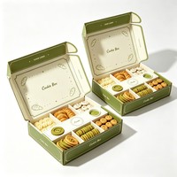 Boîte à sauce écologique pour plats à emporter, emballage alimentaire recyclable pour biscuits, gâteaux, pains et plats rapides, boîte d'expédition avec séparateurs