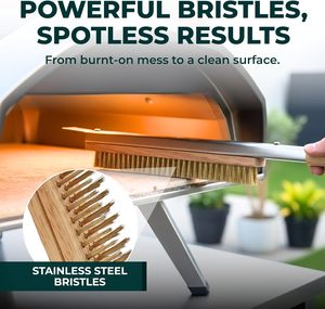 Cepillo de Limpieza para Horno de Pizza con Mango Largo y Raspador, Accesorios para Herramientas de Limpieza de Piedra para Pizza, Compatible con <span class=keywords><strong>Ooni</strong></span>, Gozney - Product Image 2