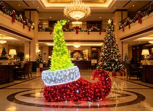 Chaussure de Noël rouge LED scintillante personnalisée, étanche IP65, populaire, avec motif arbre, pour affichage paysager en parc et jardin - Product Image 5