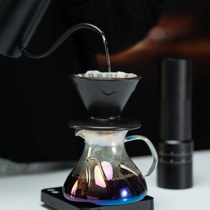 Carafe à café en verre céramique arc-en-ciel irisé au design unique, ensemble de verseuse à café manuelle, cafetière moderne de luxe de 450 ml - Product Image 2