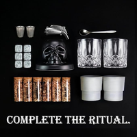 Kit fumeur à whisky électrique rechargeable avec 6 copeaux de bois, coffret cadeau Bourbon, accessoires de bar pour hommes, papa, mari, cadeaux whisky