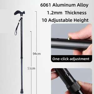 ไม้เท้าอลูมิเนียมสี่ขาสำหรับอาการบาดเจ็บที่เข่า การฟื้นตัวจากการผ่าตัดขา และการเคลื่อนไหว  แบบพกพา น้ำหนักเบา สำหรับผู้สูงอายุและผู้ใหญ่ - Product Image 3