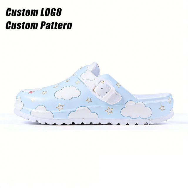 Fashionable Ladies Breathable Anti-Slip Massage Height Increasing Platform Clogs with PVC/EVA Upper for All Seasons