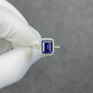 Bague pour femme SPJ Luxury Designer Fine Jewelry S925 en argent sterling micro-pavé entièrement sertie de diamants, saphir bleu royal et zirconias. - Product Image 2