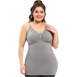 Plus Size Breathable Breastfeeding <strong>Vest</strong> Nursing Maternity Camisole <strong>With</strong> <strong>Built</strong> <strong>in</strong> <strong>Bra</strong> for Women - Product Image 3
