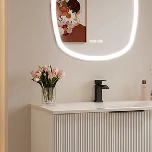 Nuevo precio de fábrica de diseño con tocador de material de PVC Gabinetes de baño de estilo moderno para la venta Iluminación de tocador de baño - Product Image 4