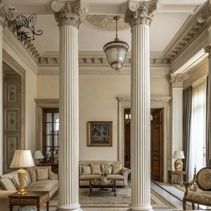 Décoration intérieure sur mesure BLVE pour hôtel et villa, pilier en pierre naturelle, colonnes rondes en marbre blanc - Product Image 1