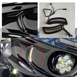 ไฟ LED หน้ารถแบบมีช่องระบายอากาศ พร้อมไฟเลี้ยวและไฟวิ่งกลางวัน DRL สำหรับรถมอเตอร์ไซค์ฮาร์เลย์ ซอฟเทล โลว์ไรเดอร์ ST อุปกรณ์ตกแต่งรถมอเตอร์ไซค์ - Product Image 4