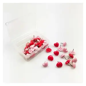 Personalizzato promozionale Rosso Rosa a Forma di Cuore di Plastica Mappa Push Pin per L'ufficio e la Scuola