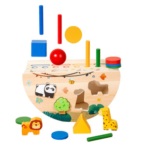 Jouet éducatif Montessori, trieur de formes géométriques, balançoire en bois écologique, boîte à pièces pour les enfants de 5 à 7 ans - Product Image 6