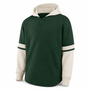 เสื้อฮู้ดดี้เฮนลีย์ผู้ชายแบบสองสี คอปก แขนลายทาง สกรีนโลโก้ตามสั่ง ขายส่ง - Product Image 5